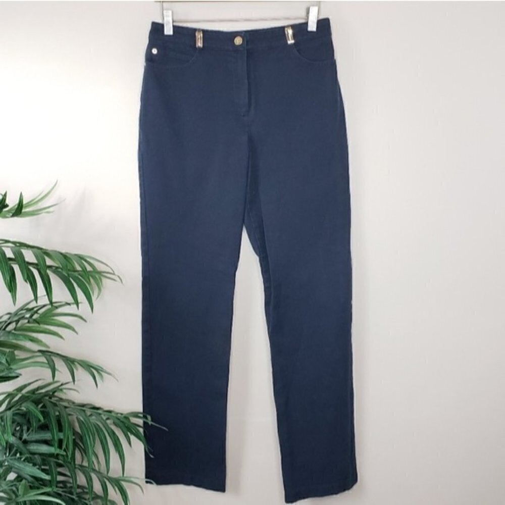 St. John Sport | Black Straight Leg Khaki Pants